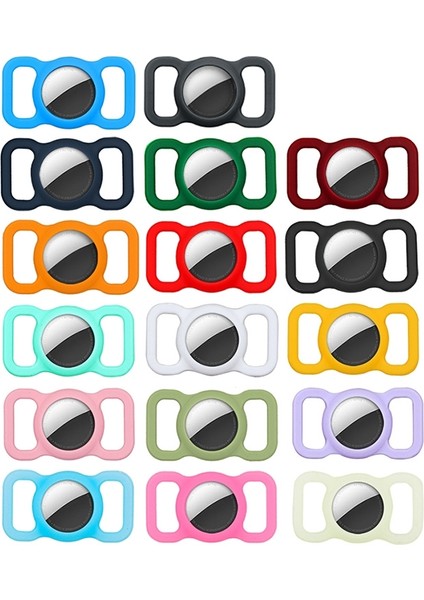 Şok Geçirmez Anti-Çizik Silikon Kasa Koruyucu Kapak, Stil: Bones, Model: Airtag (Teal) Için (Yurt Dışından) modelleri