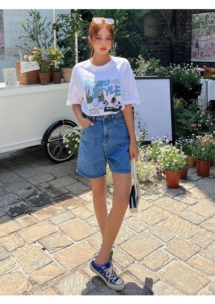 Kadın Retro Style Baskılı Oversize T-Shirt fırsatları