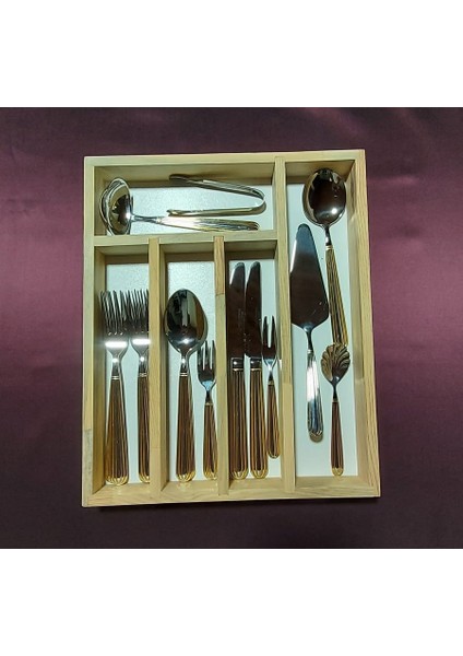 Pasiflora Home Ahşap Modern Çekmece Içi Kaşıklık Beyaz 35x29