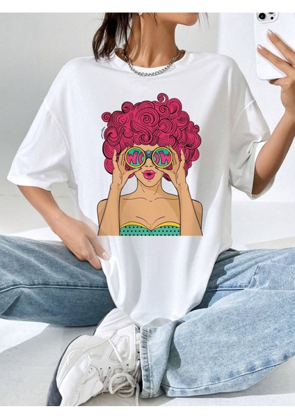 Kadın Woow Woman Baskılı Oversize T-Shirt