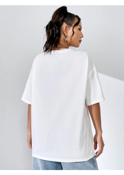 Kadın Woow Woman Baskılı Oversize T-Shirt modelleri