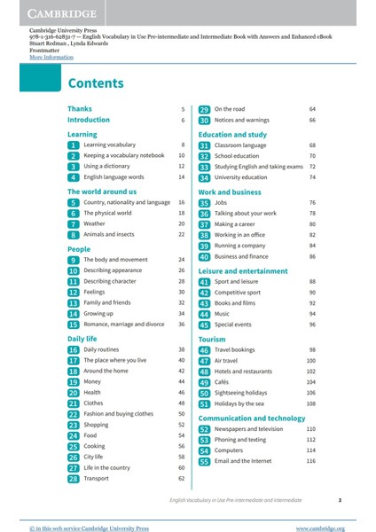 Englısh Vocabulary In Use Pre Intermedıate - Intermedıate