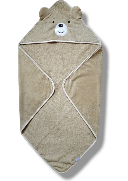 Pamuklu Yumuşacık Bebek Banyo Havlu Kundak 75X75CM - Ayıcık