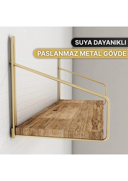 Banyo Rafı Gold Paslanmaz, Mutfak Banyo Rafı 2'li Set