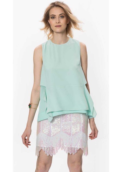 Asimetrik Payetli Etek Beyaz Y1715081_002 fırsatları