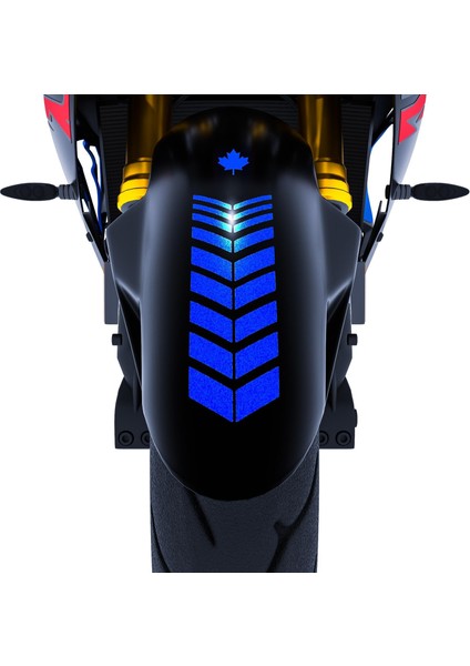 Moto Rider 4'lü Sticker Seti Reflektif Mavi Iç Dış Jant Şeridi Kask ve Çamurluk Çınar Extreme fırsatları