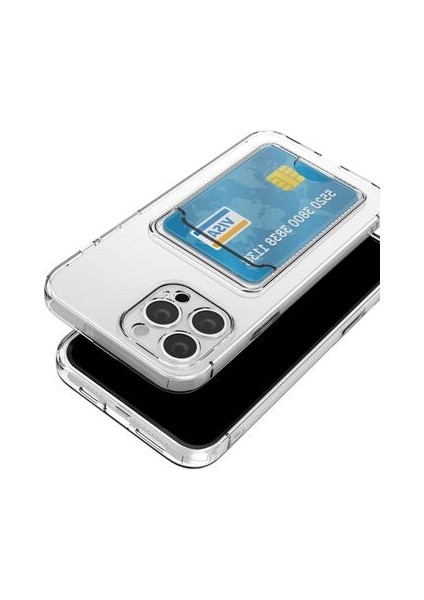 Apple iPhone 12 Pro ile Uyumlu Kartlıklı Kartvizitli Şeffaf Telefon Kılıfı fırsatları