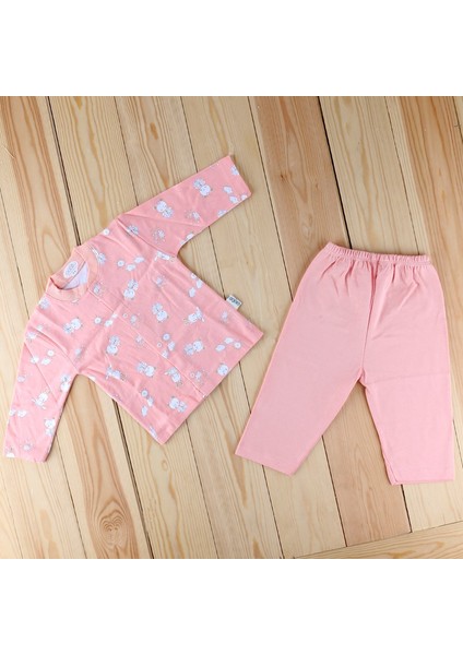 Ayılı Kız Baskılı Bebek Pijama Takımı 2329