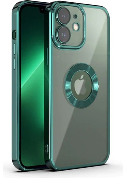 iPhone 11 Kılıf 5d Kamera ve Lens Korumalı Plating Logo Cut Arkası Şeffaf Silikon Flay Case