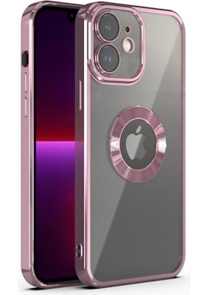 iPhone 11 Kılıf 5d Kamera ve Lens Korumalı Plating Logo Cut Arkası Şeffaf Silikon Flay Case