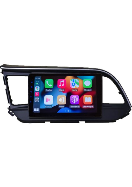Hyundai Elantra(2019-2020 yıl)2GB Ram 32GB Rom Hafıza Multimedya Android sürüm 13 Kablosuz Carplay Navigasyon 9 inç Ekran