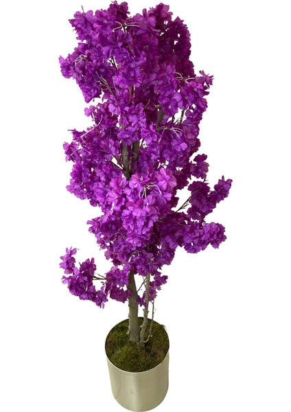 Mor Bahar Dalı 160 cm 25X25 Metal Saksı fırsatları
