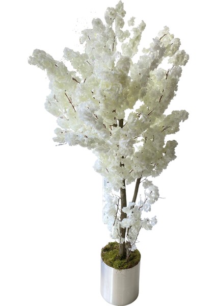Yapay Ağaç Kar Beyaz Bahar Dalı 160 cm 25X25 Metal Saksı modelleri