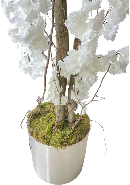 Yapay Ağaç Kar Beyaz Bahar Dalı 160 cm 25X25 Metal Saksı fırsatları