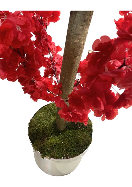 Yapay Ağaç Kırmızı Bahar Dalı 200 cm 30X30 Metal Saksıda fırsatları