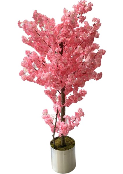 Kırık Pembe Bahar Dalı 180 cm 30X30 Metal Saksı modelleri