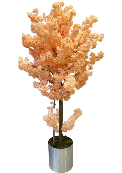 Somon Bahar Dalı 180 cm Yapay Ağaç 30X30 Metal Saksı