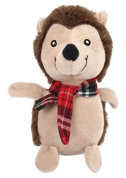 Sevimli Noel Figürlü Sesli Peluş Oyuncak Atkılı Ayıcık 16 cm