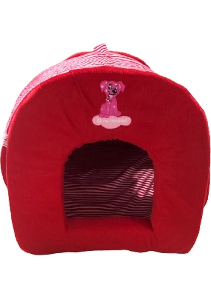 Renkli Tutmalı Kedi Köpek Yatak Ev 54X44X44 cm