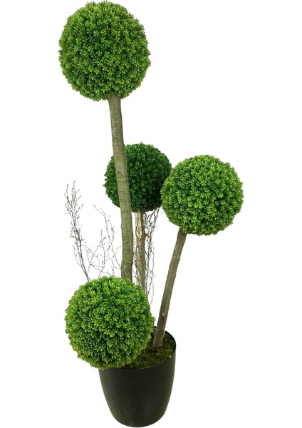 4'lü Çamdalı Şimşir Top 170 cm Yapay Ağaç 30X30 Metal Saksı fiyatları