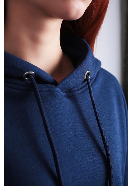 Unisex Oversize Hoodie Scream Themed Navy Blue fırsatları