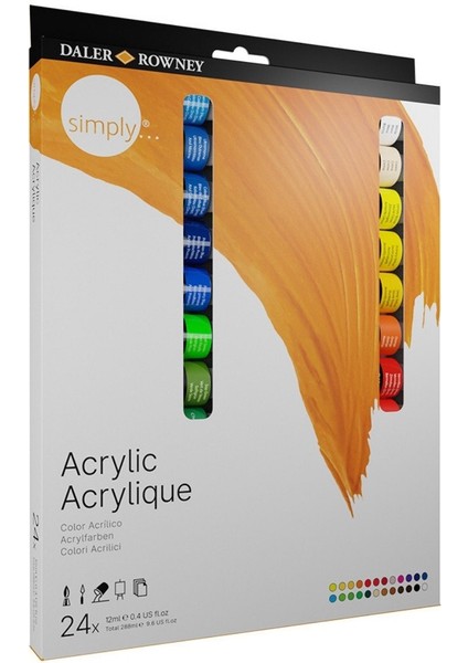 Daler Rowney Simply Akrilik Boya 12ML 24 Renk