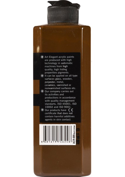 Art Elegant Akrilik Boya 400ML ACR-689 Burnt Umber