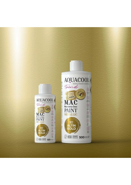 Aquacool Multi Akrilik Boya 120ML 902 Metalik Altın