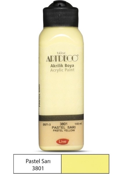 Artdeco Pastel Akrilik Boya 140ML P. Sarı 3801