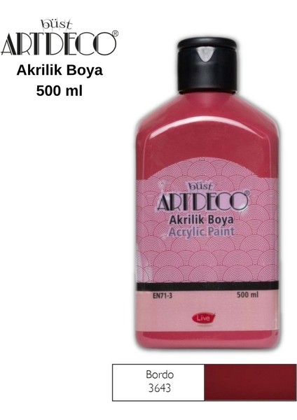 Artdeco Akrilik Boya 500ML 3643 Bordo