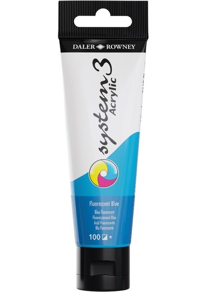 Daler Rowney System 3 Akrilik Boya 150ML 100 Fluoro Blue