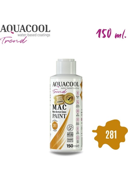 Aquacool Multi Akrilik Boya 150ML 281 Kehribar