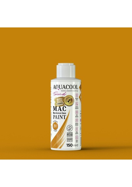 Aquacool Multi Akrilik Boya 150ML 281 Kehribar