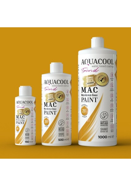 Aquacool Multi Akrilik Boya 150ML 281 Kehribar