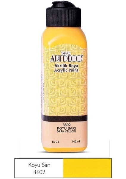 Artdeco Akrilik Boya 140ML 3602 Koyu Sarı