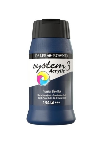 Daler Rowney System 3 Akrilik Boya 500ML 134 Prussian Blue Hue