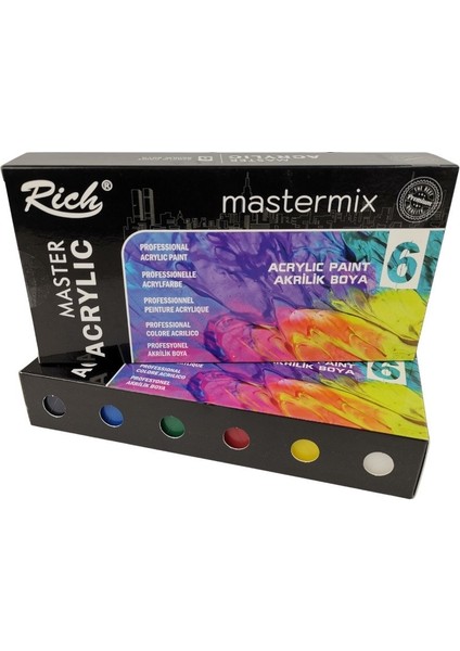 Rich Mastermix Akrilik Boya 60CC 6lı Set Canlı Renkler