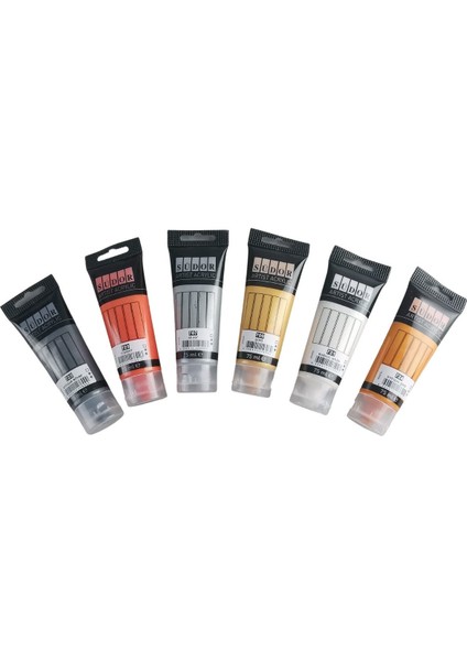 Südor Artist Akrilik Boya Seti 6X75ML Metalik Yaldız Tonlar
