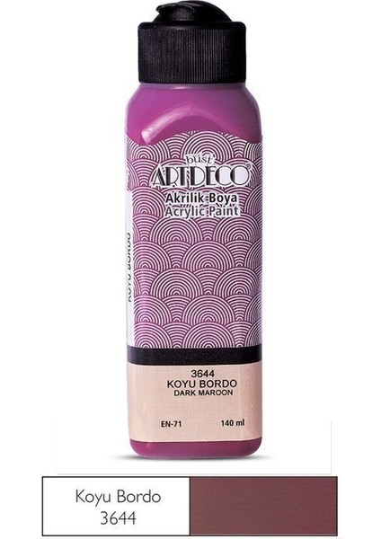Artdeco Akrilik Boya 140ML 3644 Koyu Bordo