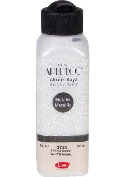 Artdeco Akrilik Boya 140ML 3720 Metalik Beyaz Sedef