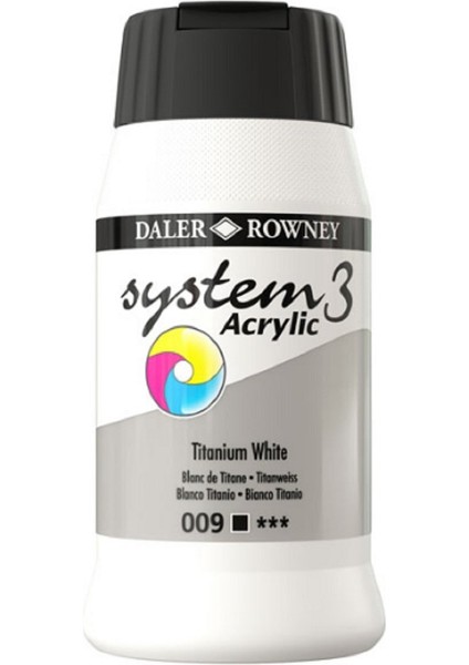 Daler Rowney System 3 Akrilik Boya 500ML 009 Titanium White