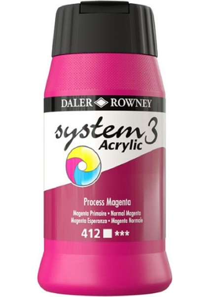 Daler Rowney System 3 Akrilik Boya 500ML 412 Process Magenta