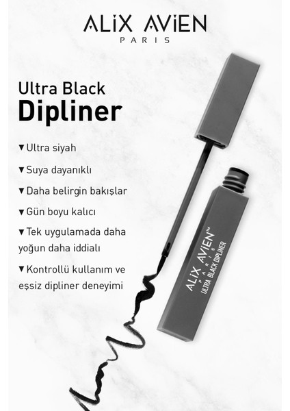 Ultra Black Dipliner – Ultra İnce Keçe Uçlu Likit Eyeliner - Suya Dirençli & Ekstra Siyah