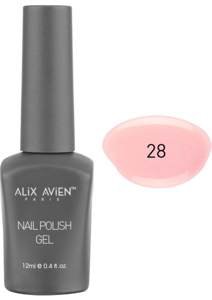 Uv Kalıcı Işıltılı Açık Pembe Jel Oje 28 - Gel Polish - 12 ml