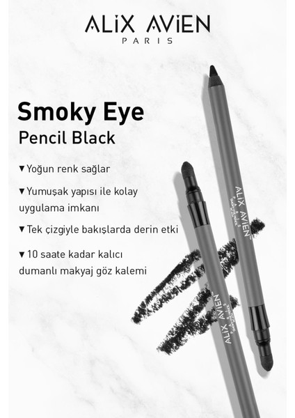 Siyah Smoky Göz Kalemi - Buğulu Göz Makyajı ve Dumanlı Etki - Smoky Eye Pencil Black