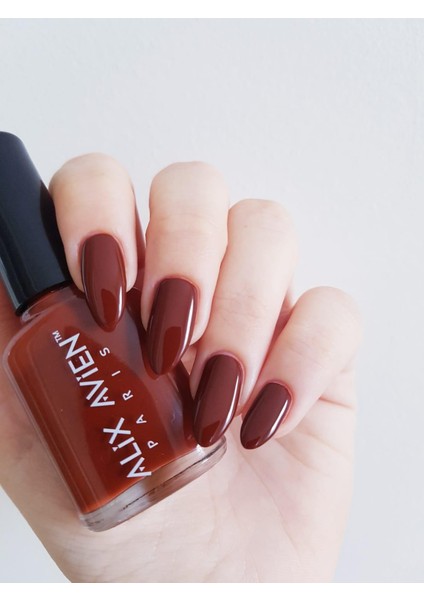 Alix Avien Kiremit Kahve Oje 12 - Yüksek Pigmentli Uzun Süreli Kalıcılık Hızlı Kuruma - Nail Lacquer 12