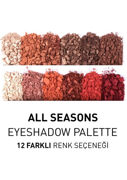 12 li Far Paleti - Eyeshadow Palette 999 All Seasons 15,6 g