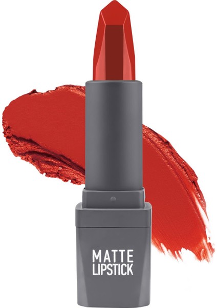 421 Orange Red Mat Ruj - Kuruma Yapmayan Pürüzsüz Dokunuş ve Kadifemsi Etki - Matte Lipstick