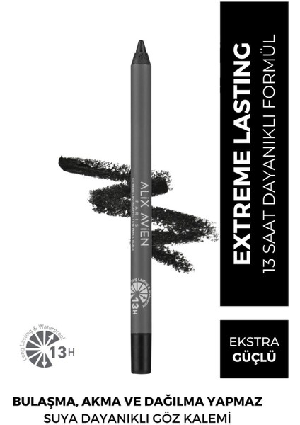 Suya Dayanıklı Siyah Göz Kalemi - 13 Saat Kalıcı Etki - Extreme Lasting Effect Eye Pencil Black