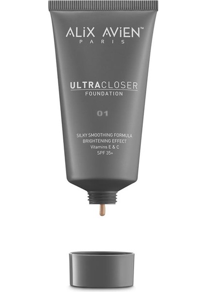 Ultra Kapatıcı Nemlendirici SPF35+ Faktör ve E & C Vitaminli Fondöten - Ultracloser Foundation 01